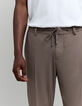 Jogpant châtain ceinture élastiquée Homme-4 Jogpant châtain ceinture élastiquée Homme-4
