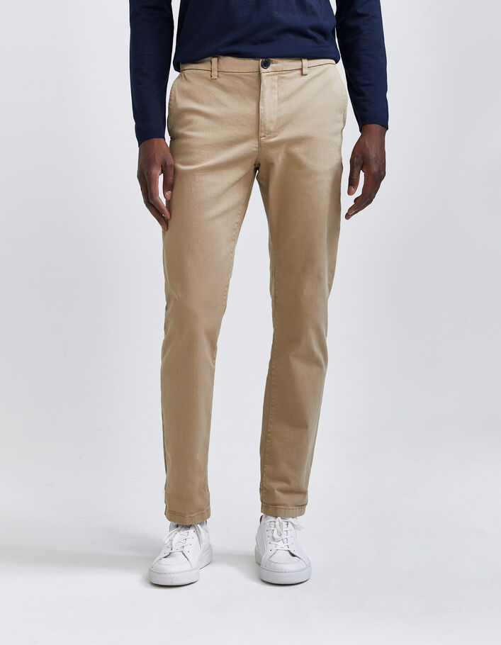 Pantalon chino SLIM beige Homme-1