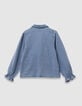 Camisa vaquera azul con bordado para ni&ntilde;a-2