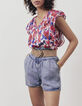Women’s flash floral print recycled loose top-1