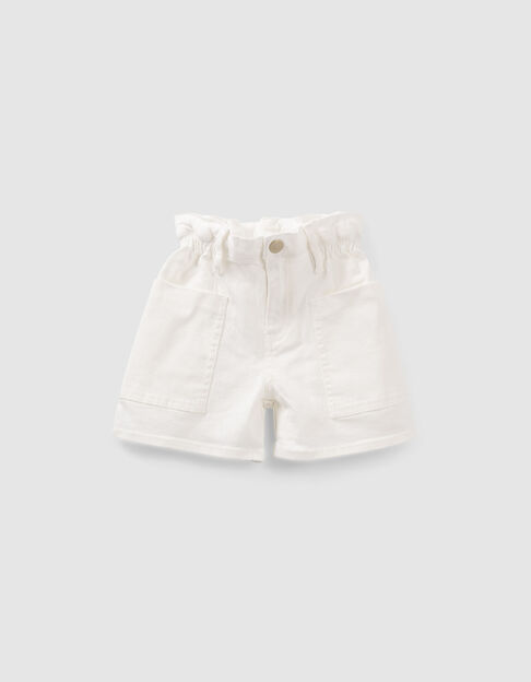 Girls’ off-white denim high-waist shorts