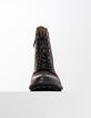 Boots à lacet marron foncé en cuir Homme-2