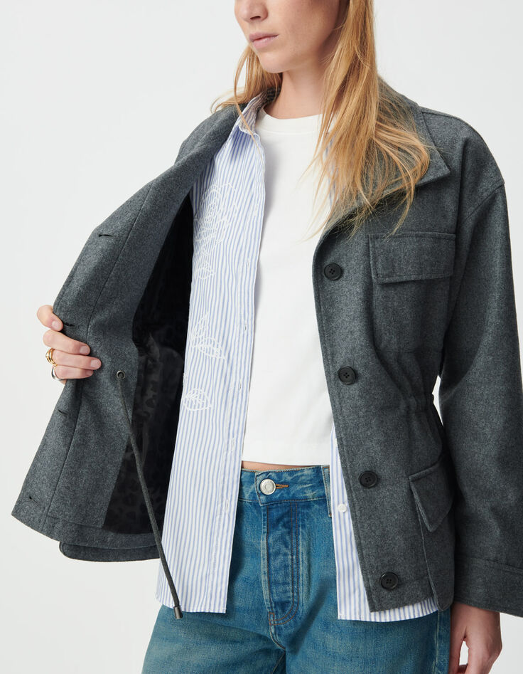 Women’s grey flannel overshirt jacket-6