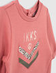Baby girls’ rosewood embroidered chevron sweatshirt dress-5