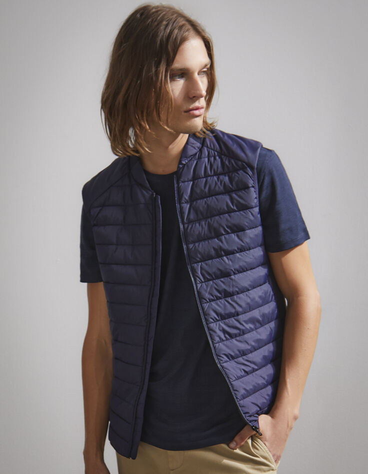 Doudoune bleu foncé sans manches Homme-1