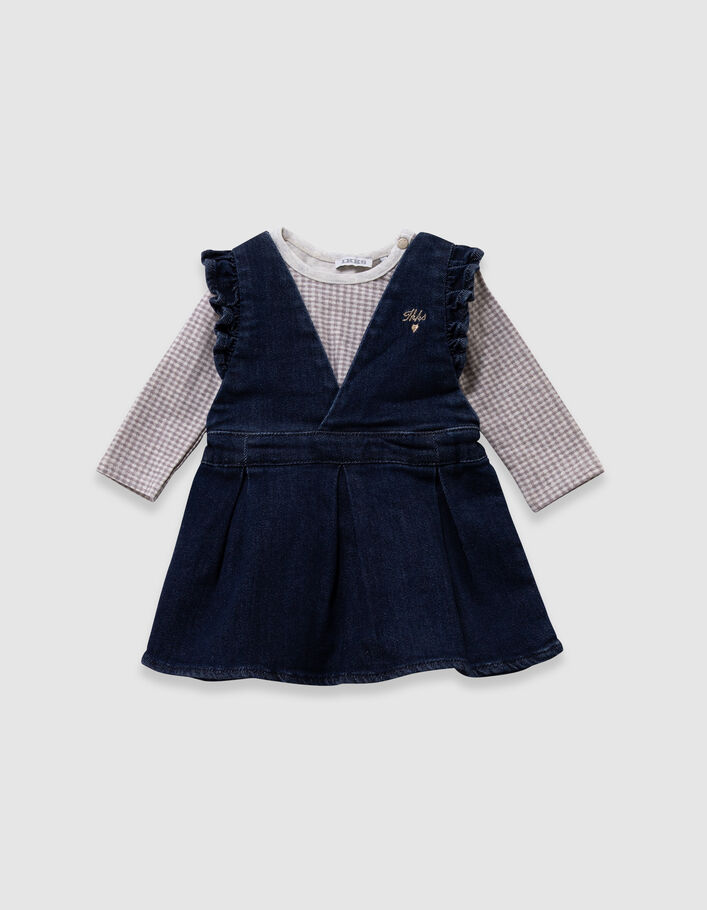 Robe Bébé Fille En Jean Et T-shirt Blanc - Taille 6-9 Mois - Neuf Avec étiquettes