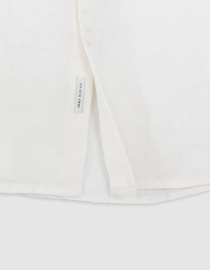 Camisa REGULAR tiza cuello Mao lino hombre-7