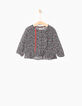 Blouse noire à imprimé cœurs bébé fille-1