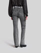Women’s faded black flared jeans with cargo pockets-3