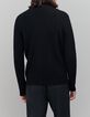 Pull noir tricot col roulé Homme-3