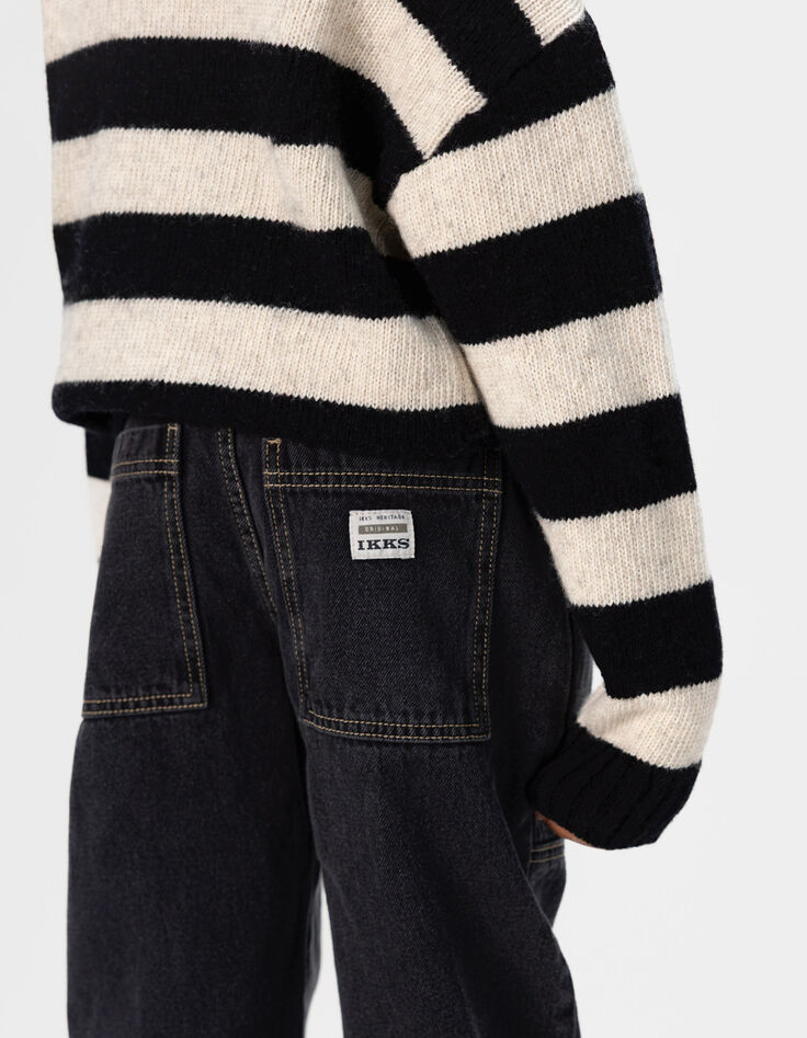 Jean jogger loose noir garçon-2