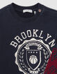Baby boys’ navy sweatshirt with XL vintage shield print-2