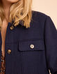 Manteau court marine lainage fourr&eacute; I.Code-4