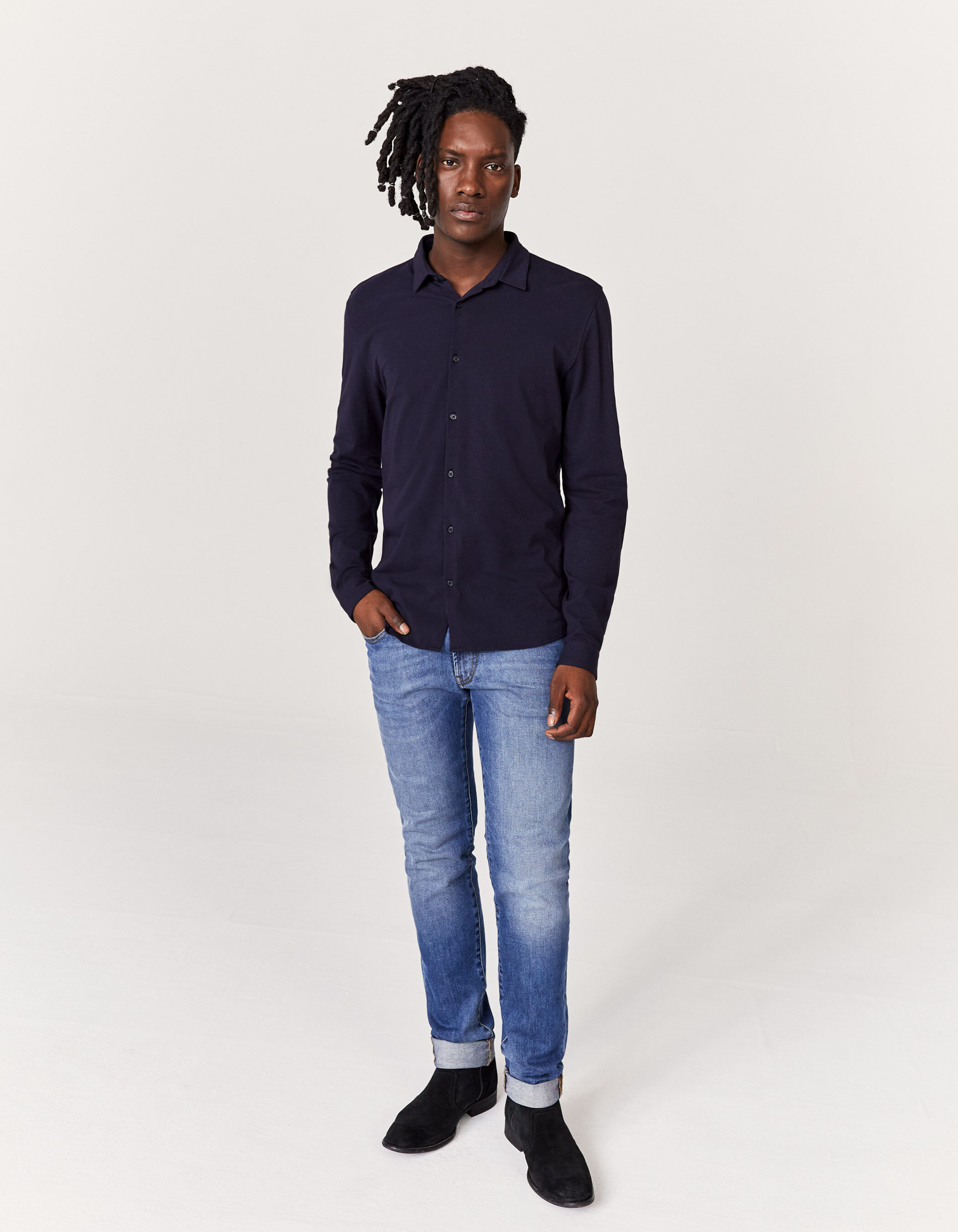 Men s dark blue ABSOLUTE DRY slim shirt