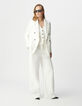 Veste de tailleur blanche coupe large maille Milano Femme-7