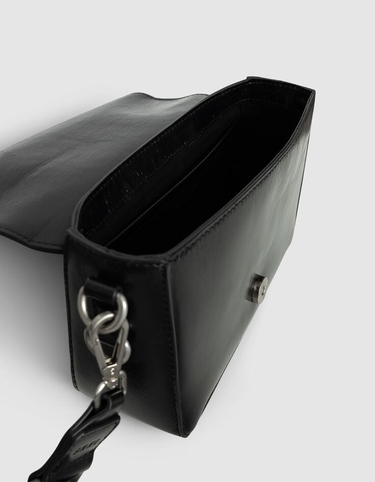 Le 111 ROCK noir cuir glacé double anse clous Femme-7 Le 111 ROCK noir cuir glacé double anse clous Femme-7
