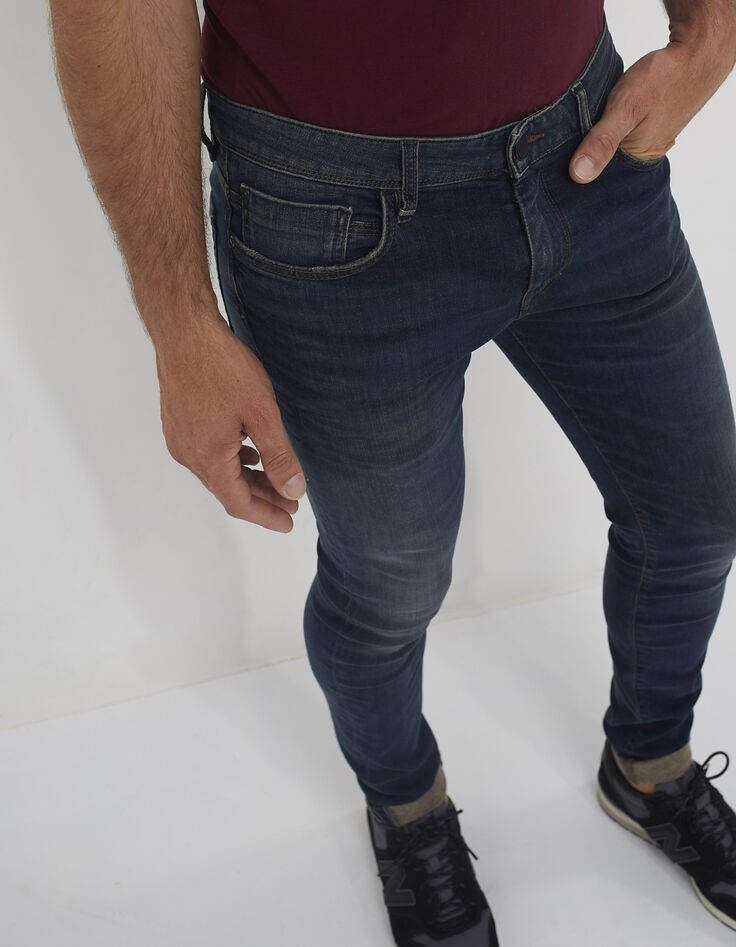 Blauwe slim herenbroek-1