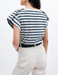 Women’s ecru embroidered skull sailor-stripe T-shirt-2