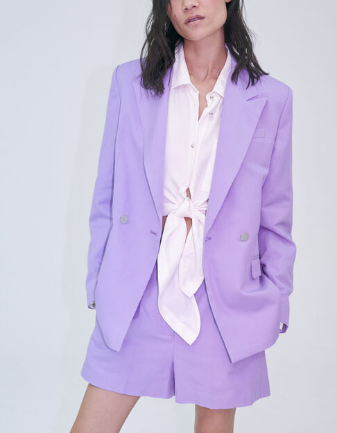 Women’s lilac double-breasted jacket - IKKS
