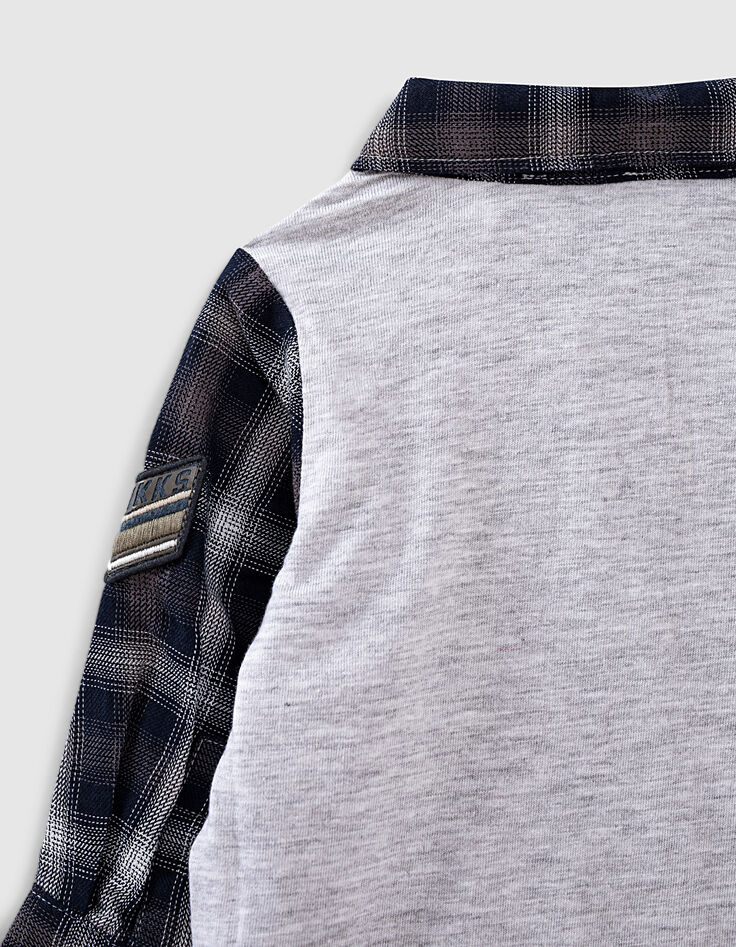 Chemise sézame à carreaux et dos jersey bébé garçon -5 Chemise sézame à carreaux et dos jersey bébé garçon -5