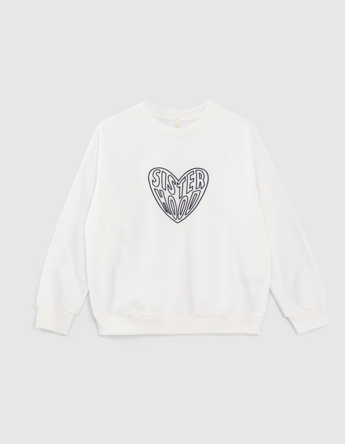 I.Code off-white embroidered heart slogan sweatshirt - I.CODE
