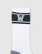 Jungensocken in englisch Grün und Weiß mit Streifen-6
