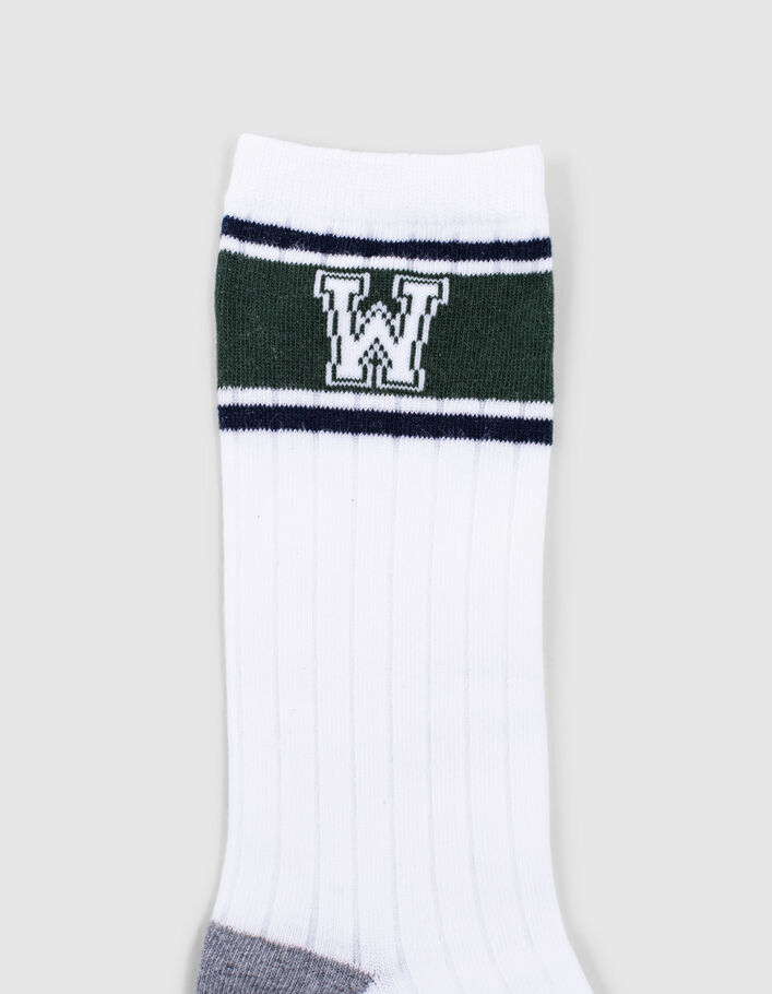 Boys’ racing green/white striped socks - IKKS