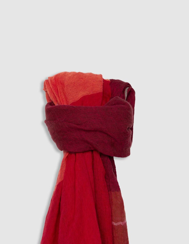 Fular rojo cuadros mujer-2 Fular rojo cuadros mujer-2