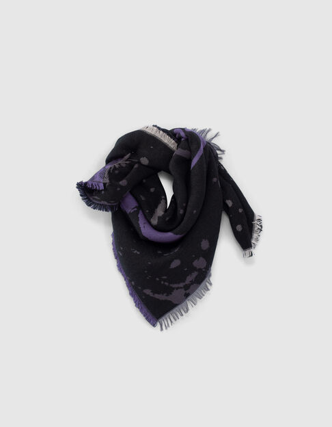 Women’s black double-sided Rock jacquard scarf