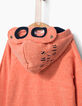 Boys’ terracotta mask-hood sweatshirt cardigan-4