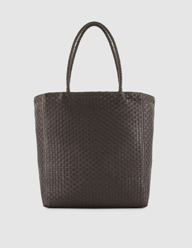 Die Tasche aus gewebtem Leder f&uuml;r Damen in Braun - IKKS