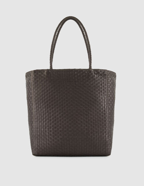 Die Tasche aus gewebtem Leder f&uuml;r Damen in Braun - IKKS