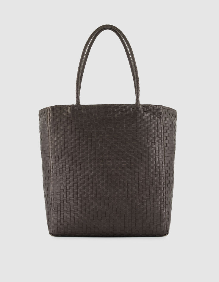 Die Tasche aus gewebtem Leder f&uuml;r Damen in Braun-1