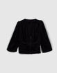 Blusa negra jacquard lunares ópticos mujer-5