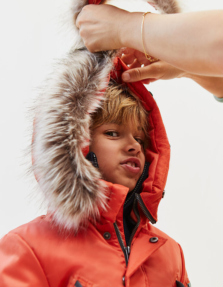 Oranje parka voor jongens -2
