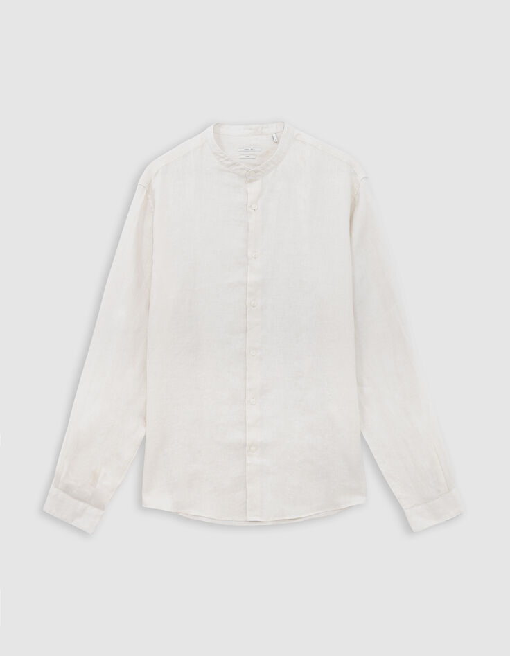 Camisa REGULAR tiza cuello Mao lino hombre-6