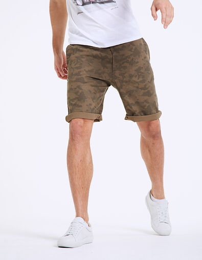 Bermudas chino slim caqui camuflaje Hombre - IKKS