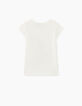 Camiseta blanco roto rayos, estrellas y pletina niña-4
