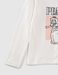 T-shirt PRINCESS PEACH blanc visuel Peach paillettes fille-5