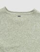 Pull col rond vert tricot fin moulin&eacute; Homme-8