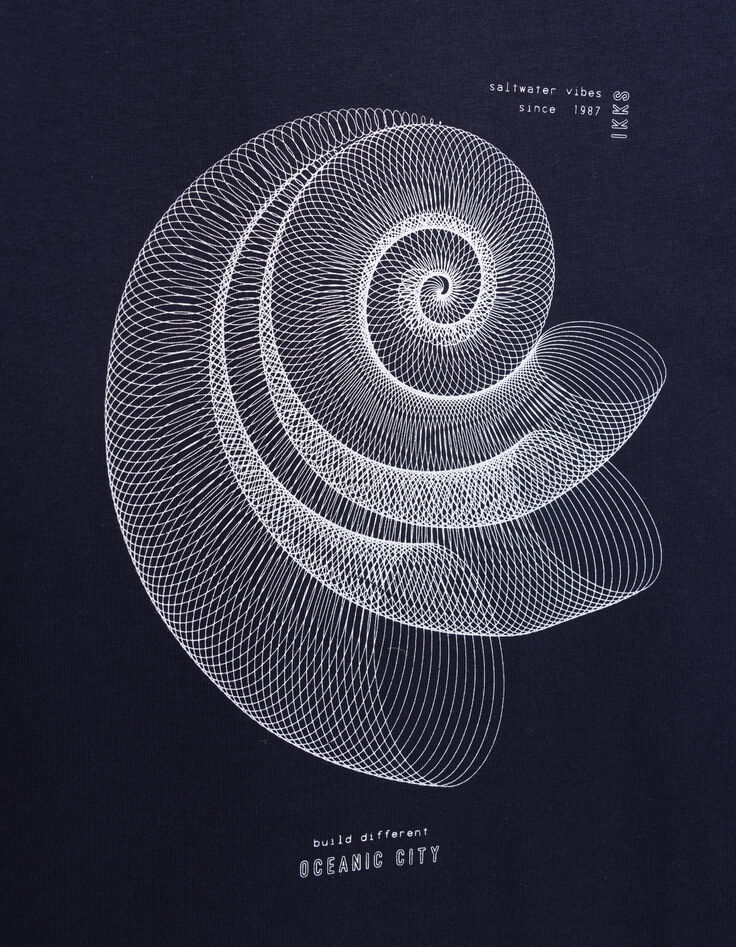 Marine Jungen-T-Shirt, Biobaumwolle, Spirale-Muschel-4