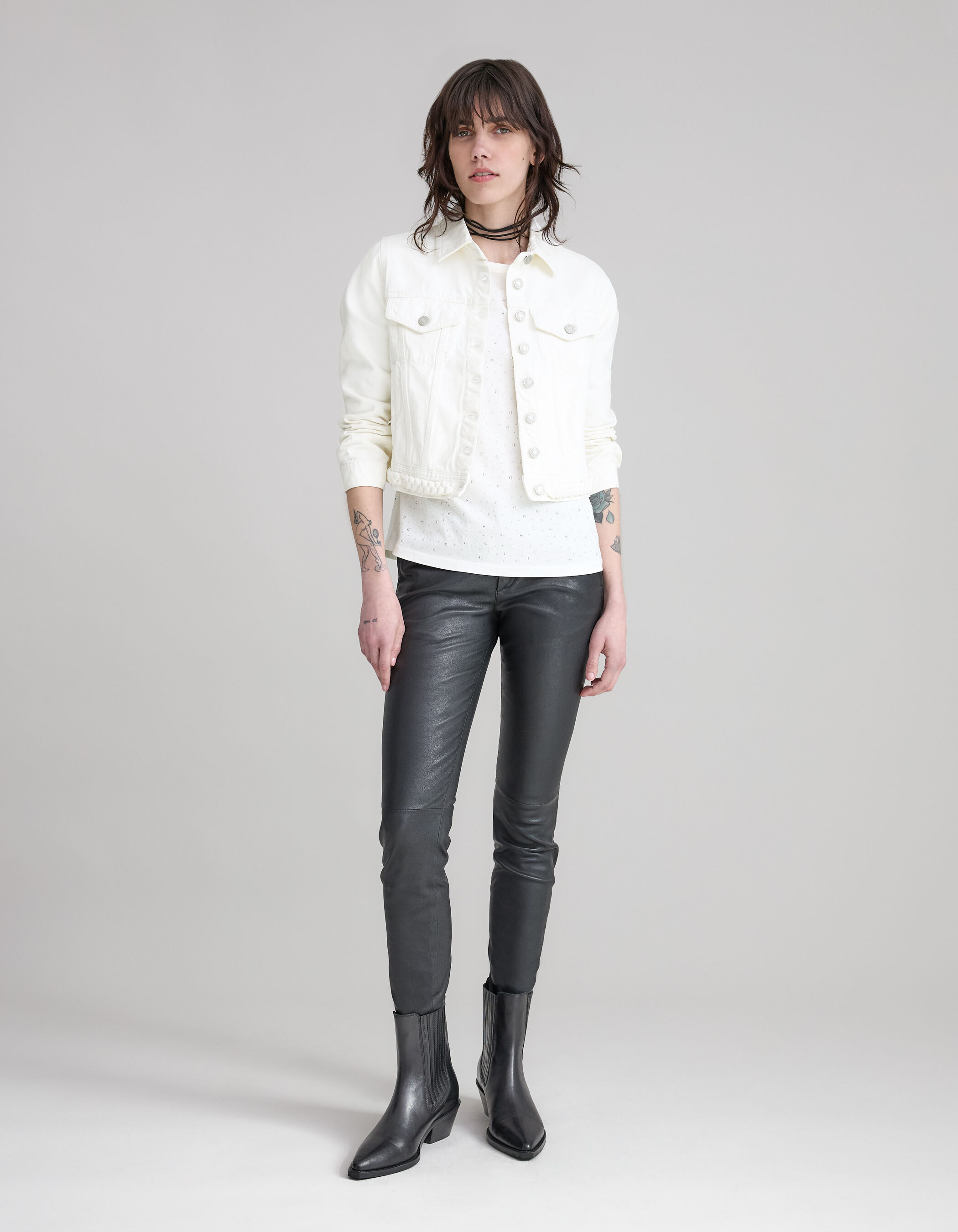 Chemise blanche coton bio decor illets Femme IKKS