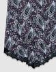 Asymmetrical long skirt burgundy paisley pattern Women-7