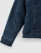 Vintage Blue Jungenjeansjacke mit abnehmbarer Kapuze-4