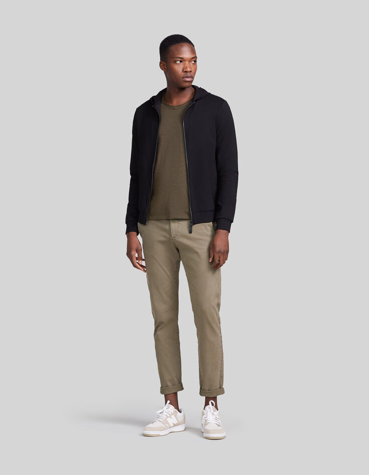 Men’s black Interlock zipped hooded cardigan-2