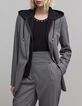 Women's removable herringbone pattern jacket in grey-5