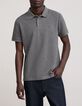 Polo de hombre de punto grafito con efecto tejido-1