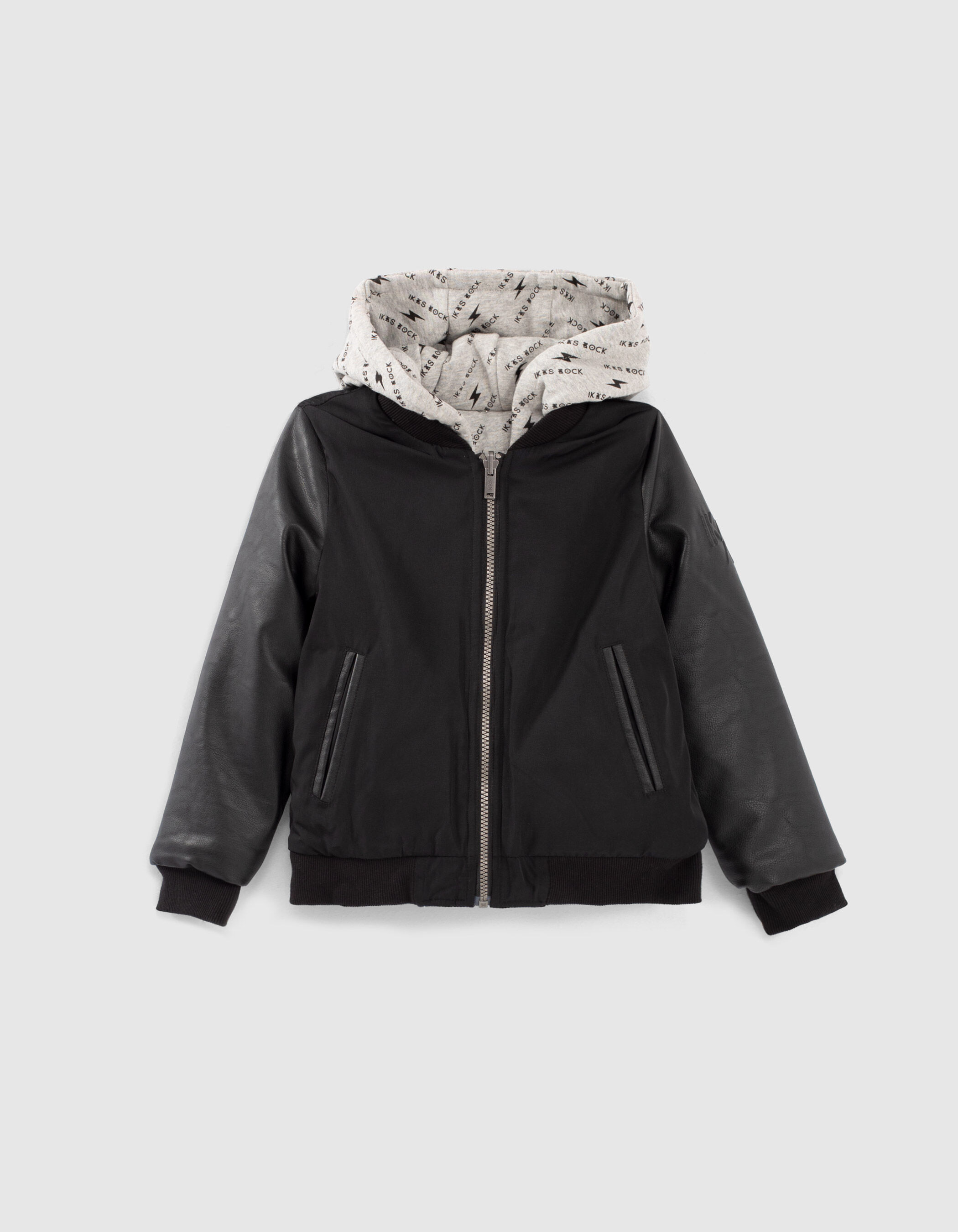 Blouson reversible noir et imprime Bandana garcon