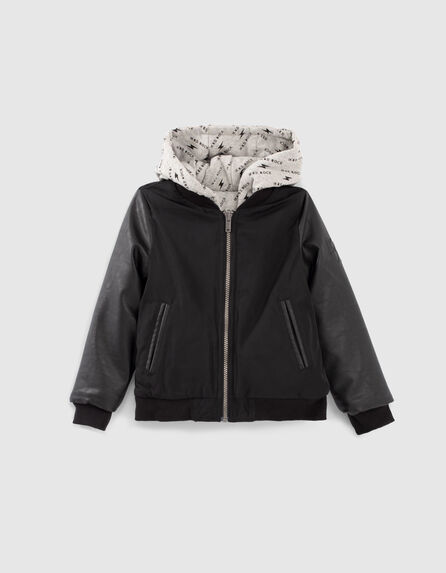 Boys’ black and Bandana print reversible jacket 