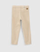 Pantalon vanille velours c&ocirc;tel&eacute; fille-3